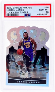 2020 Panini Crown Royale LeBron James Lucky Envelopes #18 /8 PSA 10 - Picture 1 of 2