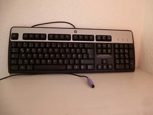 HP KB-0316 Keyboard Tastatur schwarz silber PS2 QWERTZ Deutsch - Bild 1 von 5