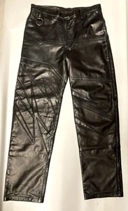 CELEBRITY DESIGNER DETHOUSE DOUBLE LAYER LEATHER PANTS - Picture 1 of 13