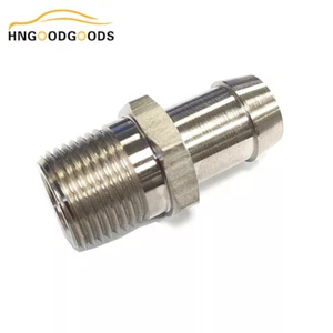 1/2'' NPT 5/8'' Barb Chrome Metal Fitting Intake Manifold Heater Hose Adapter - Picture 1 of 11