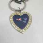 Rico Industries Nfl Metal Rhinestone Heart Keychain - New England Patriots