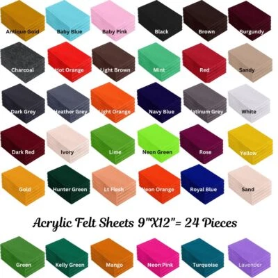 9" x 12" Acrylic Felt Sheets by FabricLA - Image 1 of 4