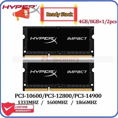 For Impact DDR3 4GB 8GB 1333 1600 1866MHZ Laptop SODIMM Memory RAM 204pin - Image 1 of 4