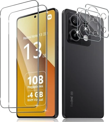 4in1 Xiaomi Redmi Note 13 5G 2x 9h Schutzglas 2x Kameraschutz 9H Panzerfolie