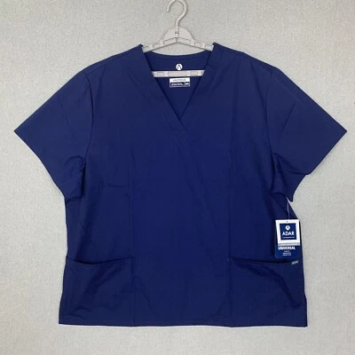 Adar Unisex Medical Nursing Workwear Uniform Multi Pocket V-Neck Scrub Top 3XL - Image 1 of 4