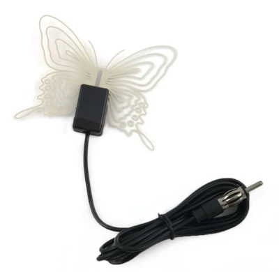 Butterfly Shaped FM-UHF Stereo Radio Windshield Antenna-Stick-On - Image 1 of 2