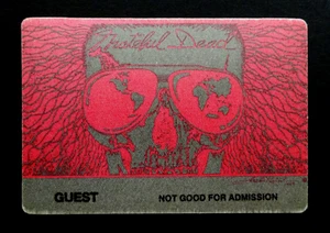 Grateful Dead Backstage Pass 1990's Skeleton Sunglasses Eyes Of The World Map GD - Picture 1 of 11
