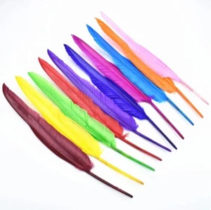 30-35cm Goose Feathers Many Colour Fly Craft Hat Arts Decorations Wedding UK - Picture 1 of 18