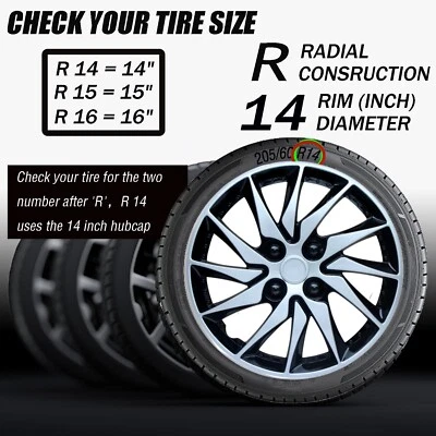 4PC 14" Tire wheel rim cover for protecting the hub for 2002-2007 Suzuki Aerio - Image 1 of 4