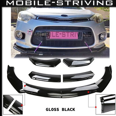For KIA Forte Koup 2014-2018 Front Bumper Lip Spoiler Splitter Gloss Black Style - Image 1 of 4