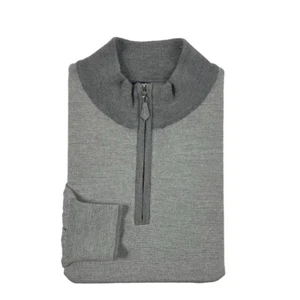 Peter Millar Collection Gray Merino Wool Silk Cashmere 1/2 Zip Sweater Size XL - Picture 1 of 6