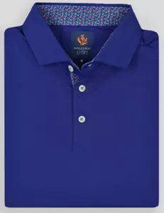 NEW Donald Ross SPORT LARGE Freddie SOLID Polo Golf Shirt Navy Blue - Picture 1 of 2