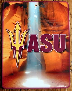 Lic. NCAA Plastic Sign Arizona State University Sun Devils Wall Decor 11 X 8 1/2 - Picture 1 of 2