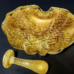 De colección. CENICERO BARROVIER & TOS CORDÓN D'ORO BULLICANTE MURANO con APAGADOR DE CIGARROS - Imagen 1 de 11