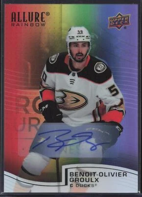 2021-22 Upper Deck Allure #R-26 Benoit-Olivier Groulx Rainbow Full Rainbow Auto - Image 1 of 2
