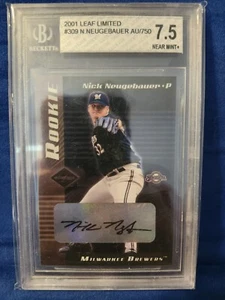 2001 Leaf Limited Nick Neugebauer AUTO AUTOGRAPH RC 555/750 BREWERS Beckett 7.5 - Picture 1 of 11