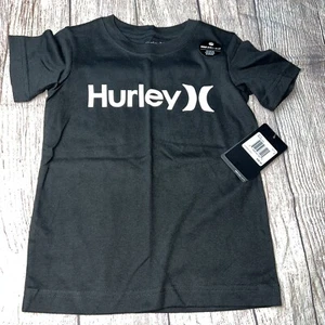 Hurley Little Boys Black White Logo Tee Shirt Short Sleeve NEW - Picture 1 of 1