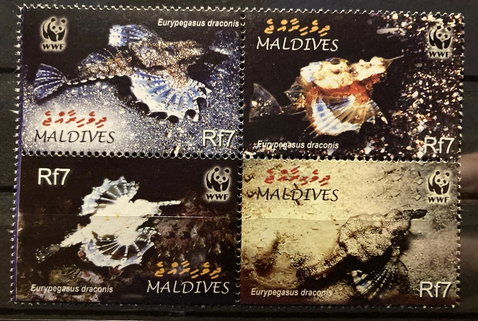 Maldives,Little dragonfish,S.C.#2839,WWF,MNH Compl. block of 4 as issued in 2004 - Image 1 of 1