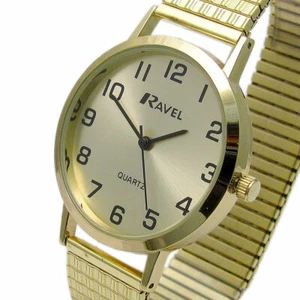 Reloj de fácil lectura para caballero con pulsera expansible dorada de Ravel R0201.11.1s - Imagen 1 de 1