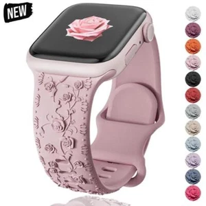 Graviertes Armband für Apple Watch Armband Floral Silico - Bild 1 von 22