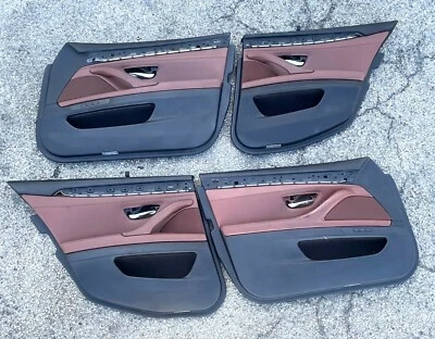 11-13 BMW F10 528 535 550 передние задние кожаные дверные панели комплект коричневый OEM - Изображение 1 из 4