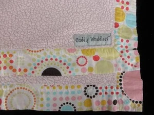 Cuddly Wuddlees Lambie Chenille Pink Blanket with Polka Dot Trim 27X36 - Picture 1 of 3