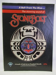 Stonebolt Debut Record 1978 Vintage Print Ad Parachute Records Mini Poster Rock - Picture 1 of 1
