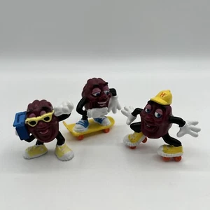 3 California Raisins Figures Boom Box, Skater & Skate Boarder VTG 1988 Calrab - Picture 1 of 11