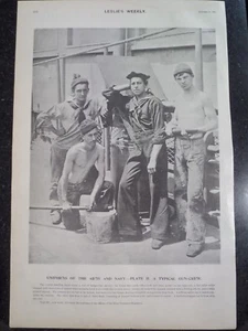 US Navy Uniformen Matrosen Gun Crew Spanish American War 1898 Leslie's Weekly - Bild 1 von 1