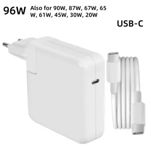96W USB C Power Adapter Charger For MacBook Air 16" 2019 15" 13" 2016 2017 2018 - Picture 1 of 12
