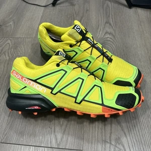 Salomon Speedcross 4 Trail Running Hiking Shoes Yellow Contagrip Mens Size 11.5 - Picture 1 of 8