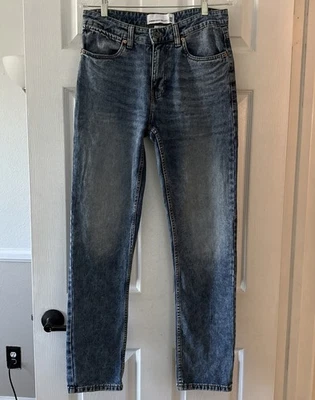 Pantalones de mezclilla de papel y tela vintage rectos cintura alta 100 % algodón 30x32 Foto 1 de 4