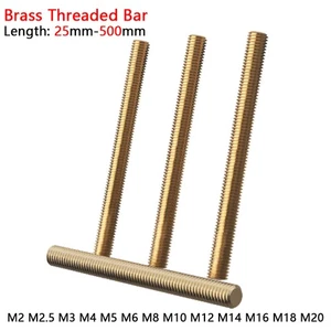 M2 M2.5 M3 M4 M5 M6 M8 M10 M12 M14 - M20 Brass Threaded Bar - Rod Studding Studs - Picture 1 of 10