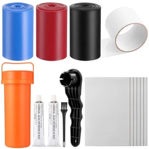 Inflatable Boat Repair Kit Pool Liner Patch Kit Include 6 Pcs and 3 Roll PVC ... - Picture 1 of 6