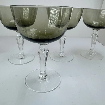 "Lote de 5 copas de champán gris humo cristal fino Zylstra de colección 5,5""" Foto 1 de 4