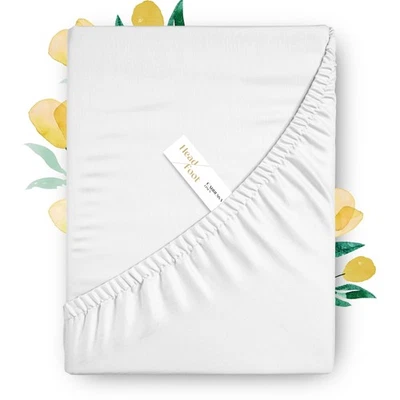 CARRESSA LINEN 100% Egyptian Cotton Deep Pocket Twin XL Fitted Sheet Only - 800 Thread Count