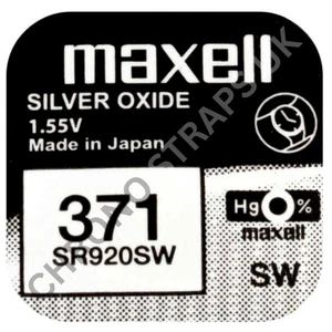 Maxell 371 / SR920SW Silver Oxide Watch Battery - Picture 1 of 1
