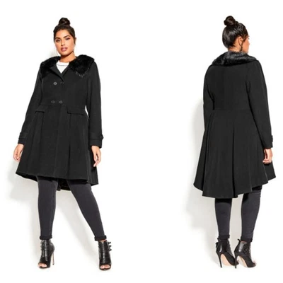 Abrigo City Chic Grandiose negro Foto 1 de 4