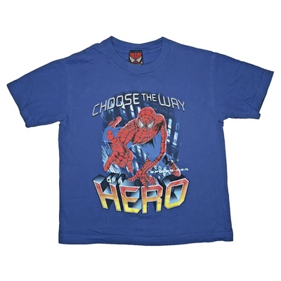 Camiseta De Colección Y2K Spider-Man Niños Jóvenes 5/6 Azul Marvel Película Elige El Camino Héroe Foto 1 de 4