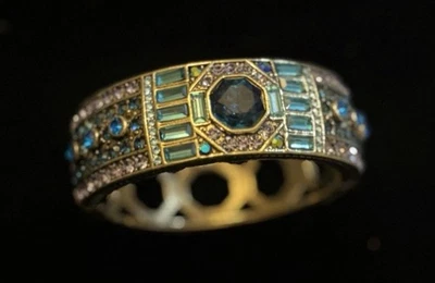 Brazalete Heidi Daus Lujoso Capas Ancho Swarovski Estrás 7" Mujer Foto 1 de 4