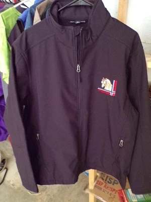 NORWEGIAN FJORD 刺绣软壳男式夹克 - 黑色 - XL 码 - J317 — 第 1/3 张图片