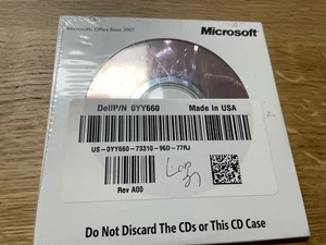 Microsoft Office Basic 2007 Full Version Dell 0YY660 W/ Product Key - Picture 1 of 3