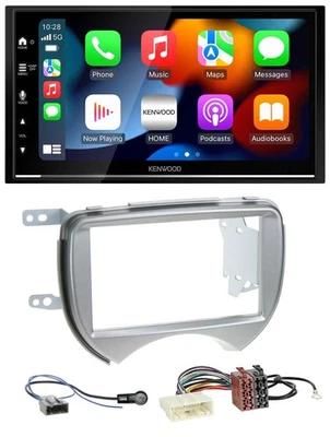 Kenwood DAB USB Bluetooth 2DIN MP3 Autoradio für Nissan Micra 2010-2013 silber - Bild 1 von 4