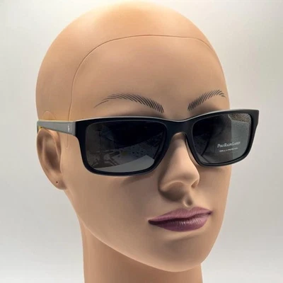 NEW Men's Y2K Ralph Lauren Narrow Sunglasses Polo 4076 Black & Yellow 57/18/135 - Image 1 of 4