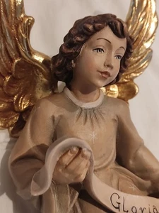 Krippenfigur XL⭐ Gloriaengel  Gardena Holz geschnitzt Weihnachten Gold Italien  - Bild 1 von 8