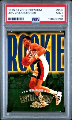 Arvydas Sabonis RC 1995-96 Skybox Premium Rookie #239 PSA 9 - Image 1 of 3