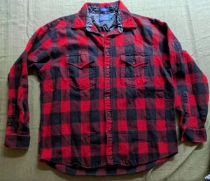 Pendleton Outdoorsman kariertes Langarmhemd aus Wolle mit Knopfleiste - XXL rot schwarz - Bild 1 von 9