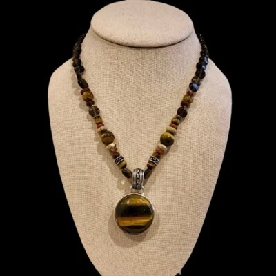 BARSE Tigers Eye Sterling Silver Necklace and Pendant - Image 1 of 4
