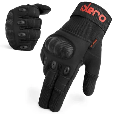 ISLERO MOTORBIKE MOTORCYCLE LEATHER GLOVES KNUCKLE PROTECTION PAINT BALL WORKING