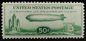 MATT'S STAMPS US SCOTT #C18 50-CENT "BABY ZEPPELIN" AIRMAIL STAMP MH XF-90 CV$80 - Picture 1 of 3